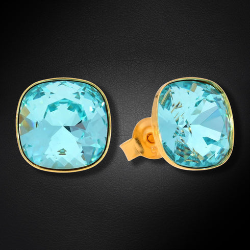 Серебряные серьги "Apžilbinošs Mirdzums (Light Turquoise)" с кристаллами Swarovski™